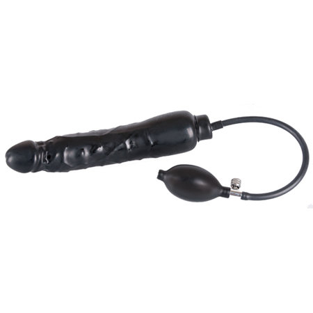 Latex Opblaasbare Dildo - Zwart